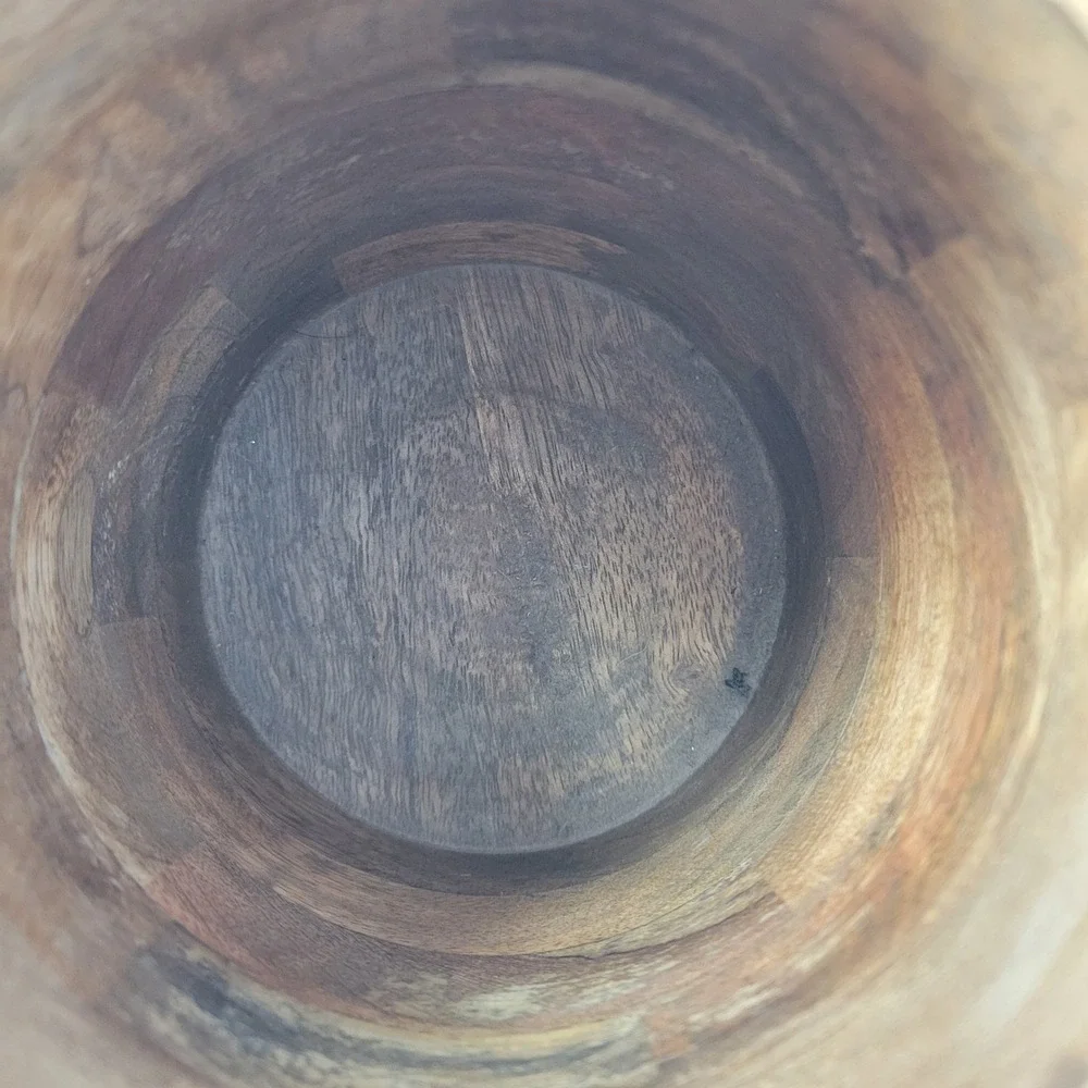 Viva Terra Tall Canister Jesses Indigo Blue‎ White Bohemian Evil Eye Wood Base